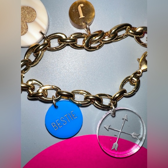 MOON&LOLA🌙 Gold Charm Bracelet and Charms (2 hearts, J, Bestie, Boy, Arrows) - Picture 3 of 6